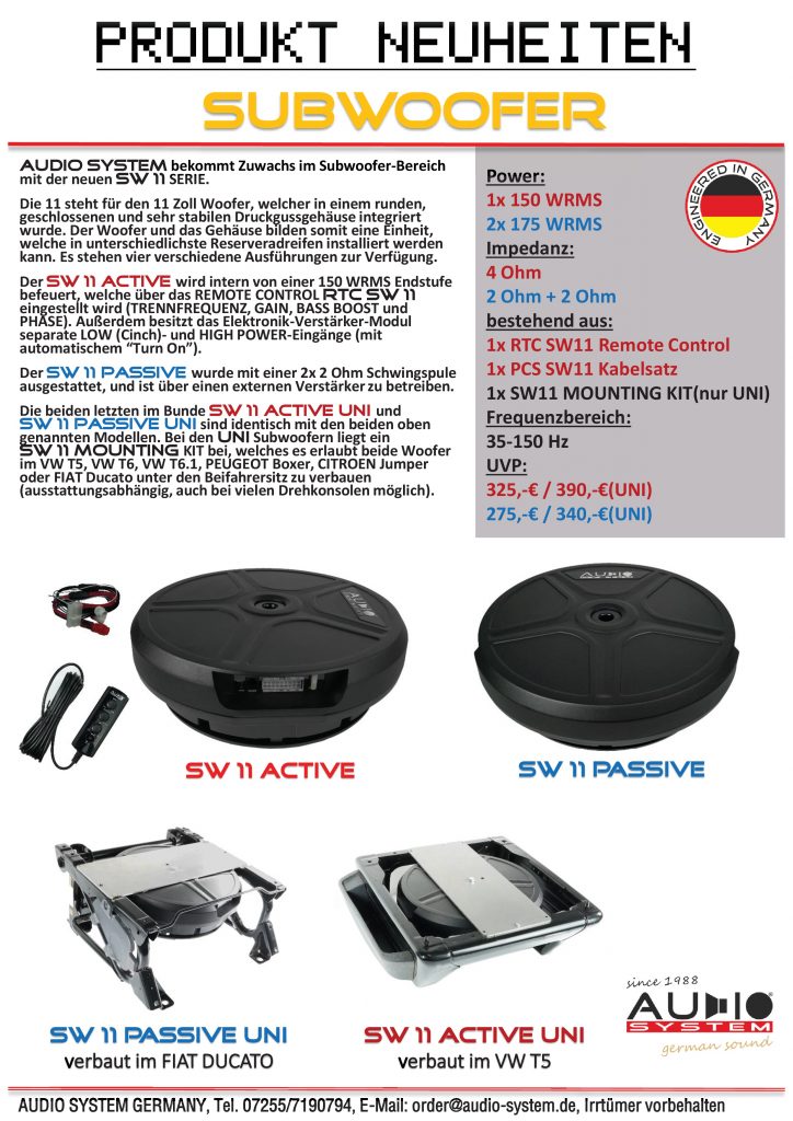 AudioSystem SW 11 ACTIVE Reserverad-Woofer