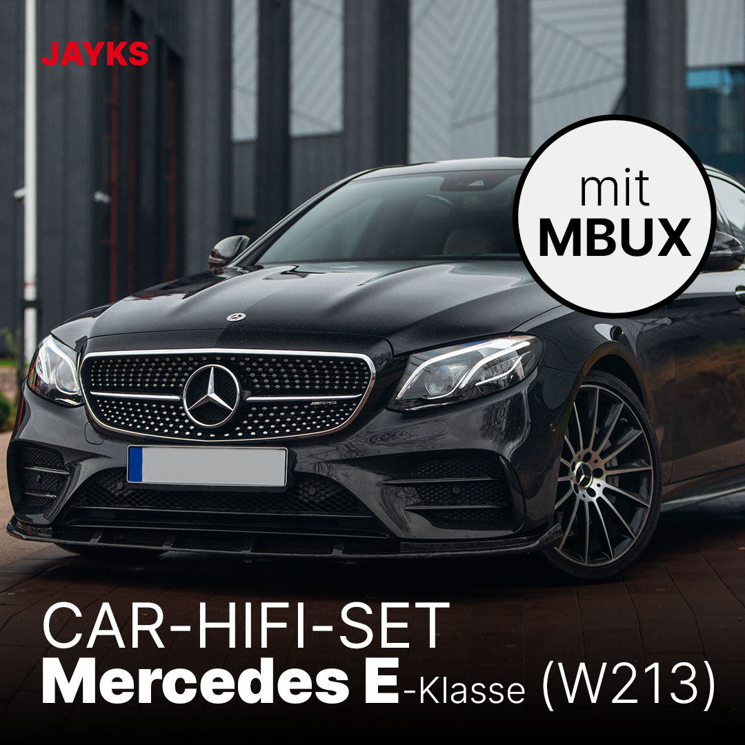 5DX plus Car-HiFi-Verstärker-Set für Mercedes E-Klasse W213 mit MBUX