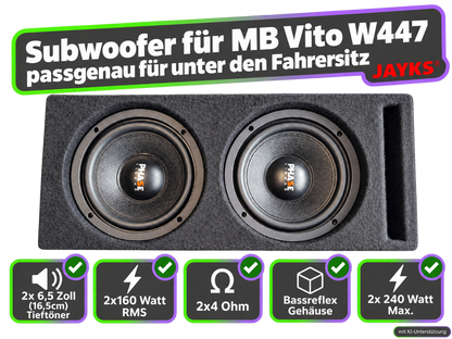 SUB Vito• Auto-Subwoofer 2x160 Watt passgenau für MB Vito W447