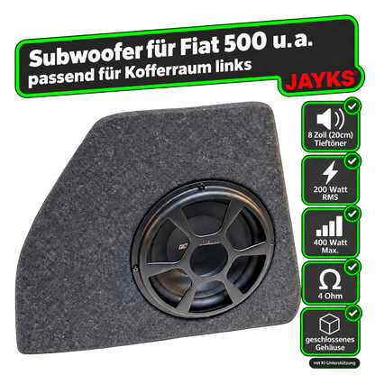 SUB F500 • Auto-Subwoofer 200 Watt passgenau für Fiat 500